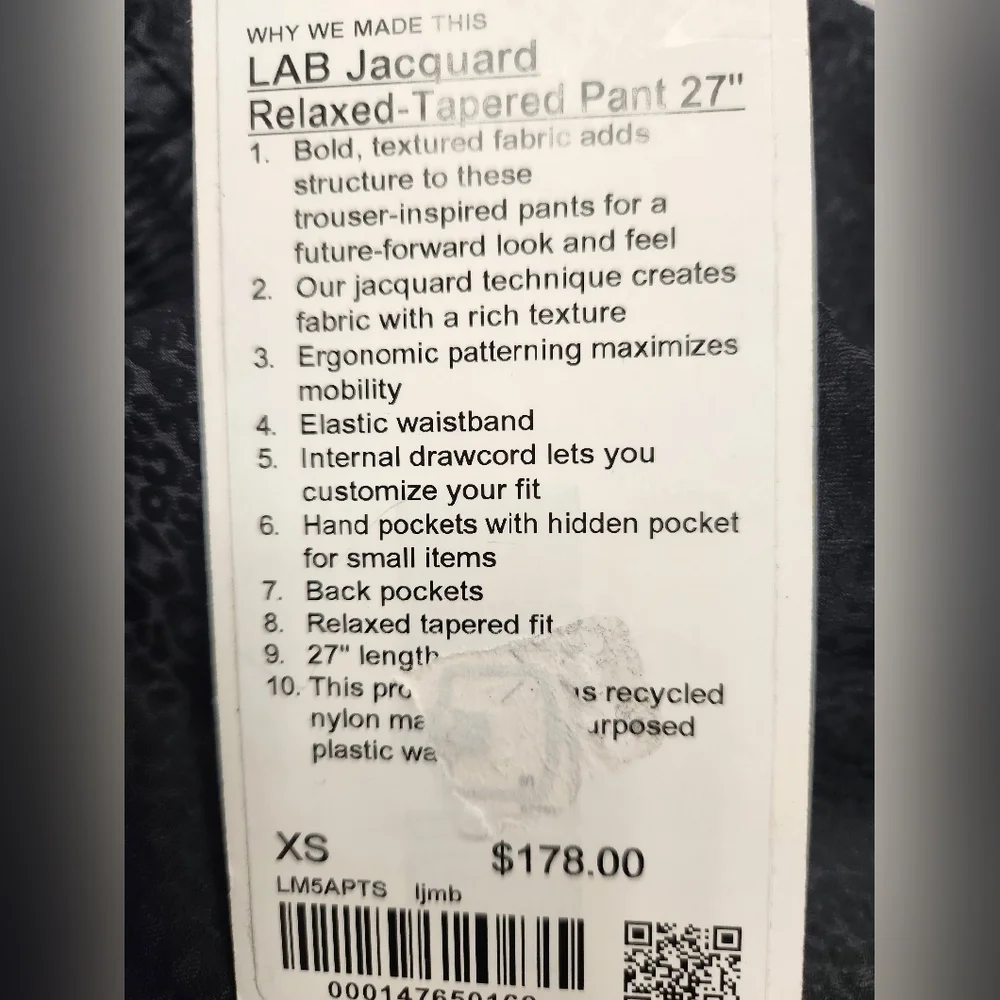 Lululemon Lab Jacquard Relaxed-Tapered Pant Leopard Jacquard MED Black S